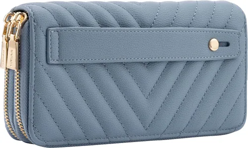 Vista 2 de Cartera de piel vegana con doble cremallera y correa de sujeción de mano