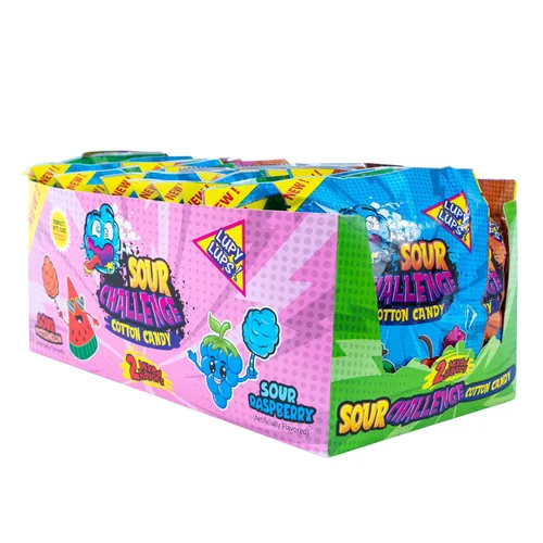 Vista 11 de Lupy Lups! Sour Duo Cotton Candy - Paquete de 4 combinaciones de sabor picante