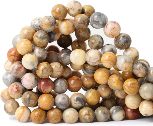 Vista 54 de Cuentas redondas sueltas de ágata estilo antiguo vena de dragón de 6mm, cuentas para diseño de joyas, 60 cuentas Ágata de vena de dragón