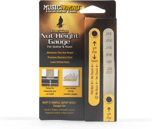 Vista 9 de MusicNomad Medidor de alivio de cuello de varilla de armadura de precisión y herramienta de medición de ranura de altura de tuerca