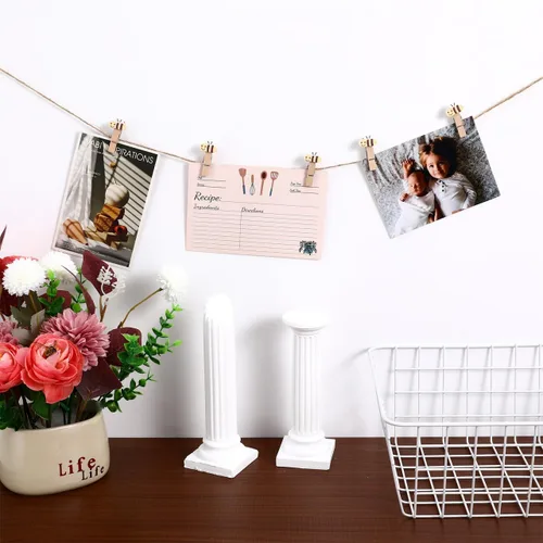 Vista 7 de ABOOFAN 50 pinzas para la ropa con cordel de madera con clips de fotos de abeja para colgar fotos, ropa, manualidades, artes al aire libre e