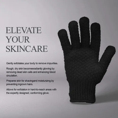 Vista 4 de Evridwear Guantes de baño exfoliantes de doble textura para ducha, spa, masaje y exfoliaciones corporales, removedor de células muertas de la piel