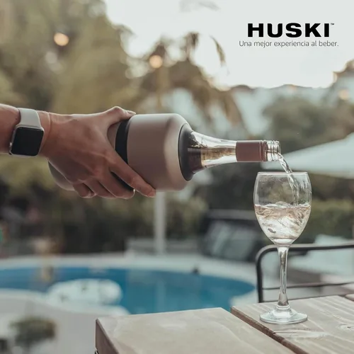 Vista 2 de Huski Enfriador de vino Diseño galardonado sin hielo Mantiene el vino frío hasta 6 horas Accesorio para vino Cubo de hielo de próxima