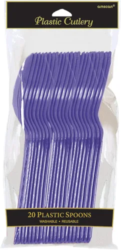 Vista 17 de Vibrantes cucharas de plástico color rojo manzana (paquete de 20) – ecológicas, duraderas y llamativas, perfectas para fiestas y eventos