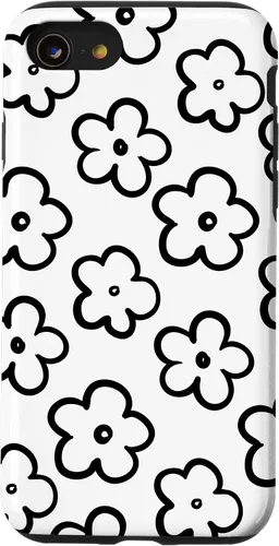 Vista 17 de Funda para iPhone 11 Pro Max con diseño de flores silvestres en blanco y negro