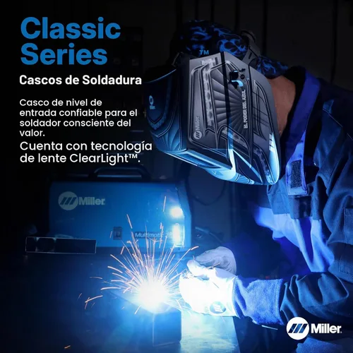 Vista 2 de Miller Classic Series Casco de soldadura, ClearLight™, Shade 8-13, negro