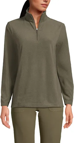 Vista 23 de Lands' End - Sudadera de vellón con cremallera de un cuarto, para todo tipo de clima Camello claro/marrón jengibre rico