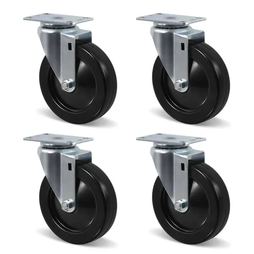 Vista 11 de Juego de 4 ruedas giratorias de 3 pulgadas, ruedas giratorias resistentes, ruedas de goma dura para muebles de camión de plataforma, carrito móvil
