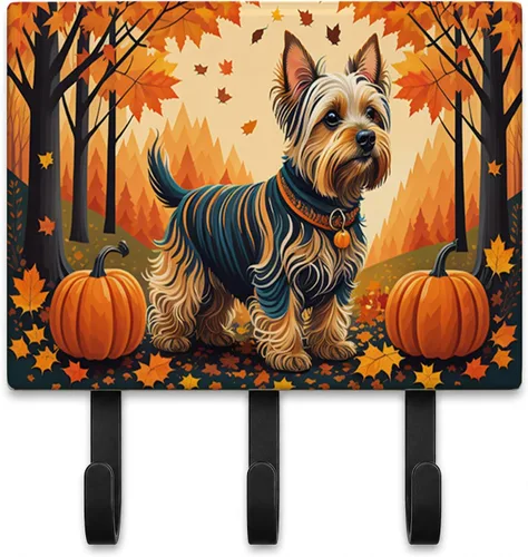 Vista 56 de Affenpinscher - Correa de otoño o llavero Affenpinscher Fall artwork on ceramic tile with three steel hooks for keys, leashes, towels