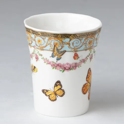 Vista 3 de Gracie China Butterfly Scroll Tazas de café/té, juego de 4 (azul)
