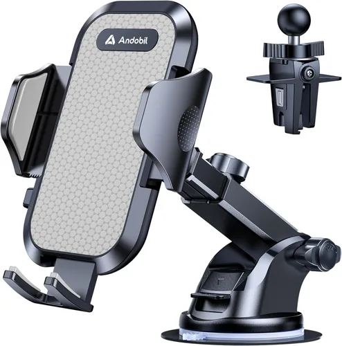 Vista 8 de Andobil - Soporte para teléfono EASY CLAMP 3.0 【La versión más estable】Soporte universal para teléfono manos libres con ventilación para parabrisas
