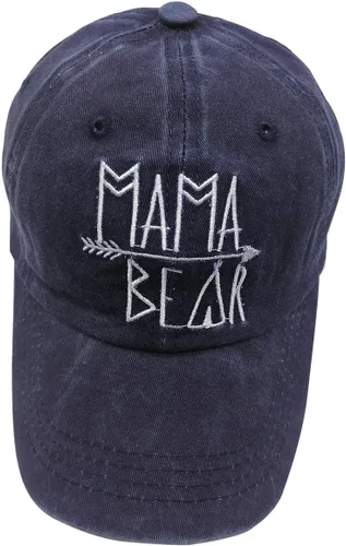 Vista 2 de OASCUVER Mama Bear - Sombrero de mezclilla ajustable para mujer, gorras de béisbol elásticas
