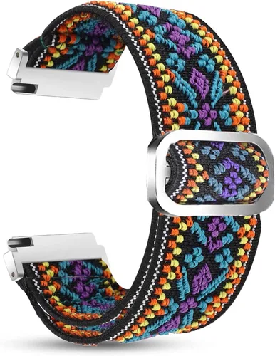 Vista 17 de Lamshaw Correa de reloj de 0.866 pulgadas, correa de repuesto ajustable de nailon elástico elástico compatible con reloj inteligente KACLUT/EIGIIS