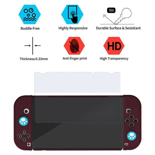 Vista 4 de GUTIAL Dockable Case for Nintendo Switch OLED Model 2021 - Cute Protective Cover Case for Nintendo Switch OLED 7 Inch and Joy-Con Controller with