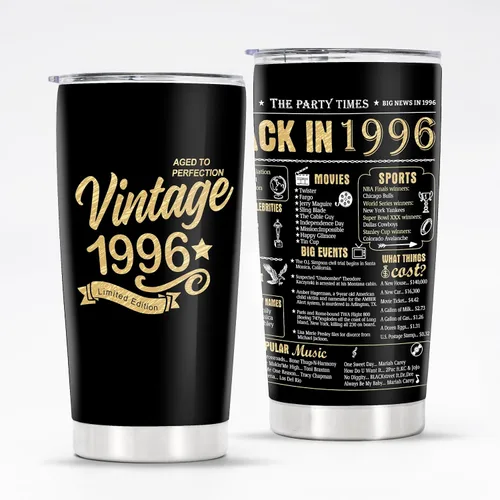 Vista 21 de Vasos de feliz cumpleaños 95 para hombres y mujeres, regalos de acero inoxidable en el año 1931, regalo de cumpleaños de 95 años para esposa