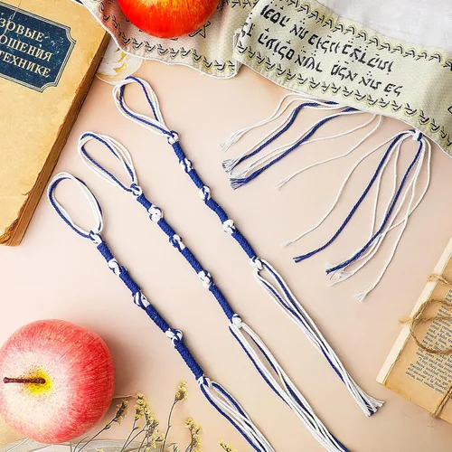 Vista 4 de Boao Tzitzits - Chal de oración con borlas pequeñas, accesorios para decoración del hogar, borlas