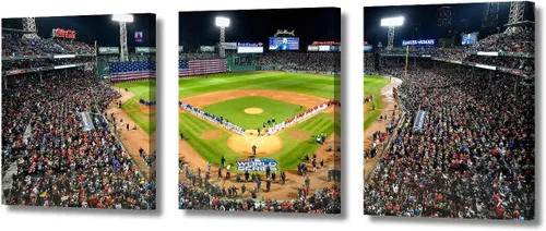 Vista 77 de TUMOVO Arte de pared en lienzo para estadio deportivo, arte de pared de campo Wrigley en Chicago, pinturas de Chicago, impresiones sobre lienzo