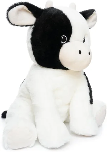 Vista 2 de WEIGEDU Juguete de peluche de vaca lechera floppy – 15.7 pulgadas suave y tierno vaca animal de peluche con ojos bordados, perfecto para niños
