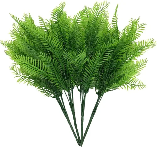 Vista 8 de Arbustos artificiales, plantas de plástico, hierba de bambú, vegetación falsa, exterior, interior, jardín, terraza, parterre, guirnalda de boda