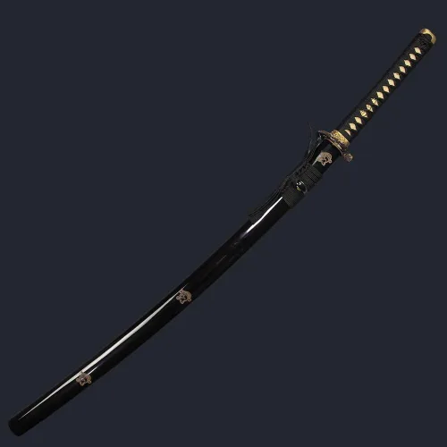 Vista 2 de Espada Katana real de acero 1095 de 41 pulgadas, espiga completa, hecha a mano, espada samurái japonesa