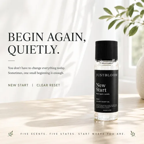 Vista 9 de JustBloom Aceite de fragancia New Start para difusores sin agua