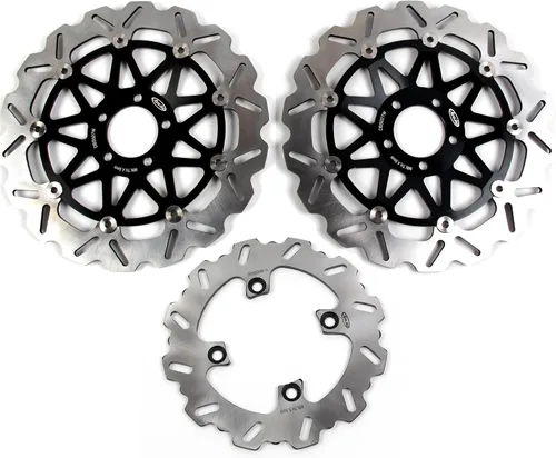 Vista 9 de Arashi Rotores de disco de freno delantero y trasero para Kawasaki Ninja ZX6R 600 2007-2015 Accesorios de repuesto de motocicleta ZX-6R 2008 2009