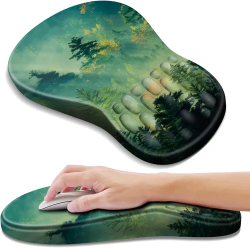Vista 26 de YIWEI Alfombrilla de mouse ergonómica con soporte para muñeca, alfombrilla de mouse de espuma viscoelástica de gel para teclado de computadora