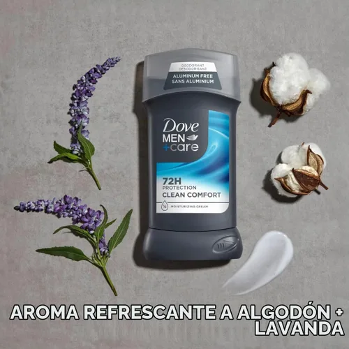 Vista 4 de Dove Men+Care - Desodorante en barra, Clean Comfort, 3 onzas, paquete doble