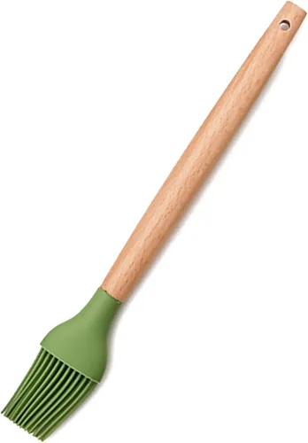 Vista 19 de Juego de utensilios de cocina de silicona verde aguacate, 12 utensilios de cocina resistentes al calor, herramientas de cocina con mango de madera