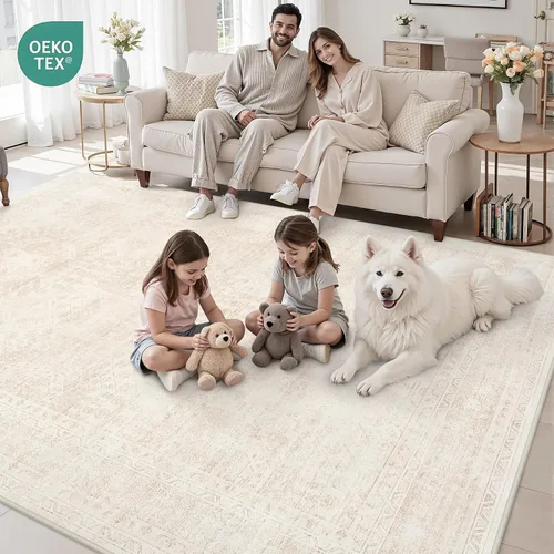 Vista 7 de Alfombras de área 8x10 Sala de estar: Dormitorio Alfombra Lavable Beige