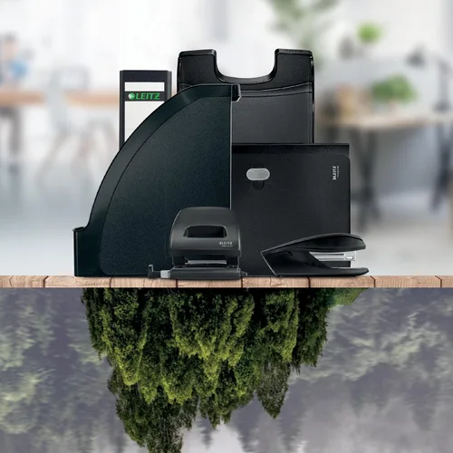 Vista 9 de Leitz NeXXt 50100055 - Perforadora de 10 hojas A4, 100% reciclable, acero y plástico reciclado, compensado con CO2, ecológico, rango de reciclaje
