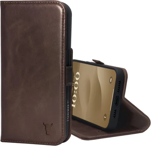 Vista 12 de TORRO Funda de cuero prémium compatible con iPhone 15 Pro Max de 6.7 pulgadas, funda de piel auténtica tipo cartera con función atril y ranuras
