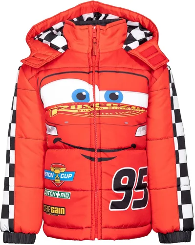 Vista 3 de Disney Cars Lightning McQueen - Abrigo de invierno con cremallera para cosplay