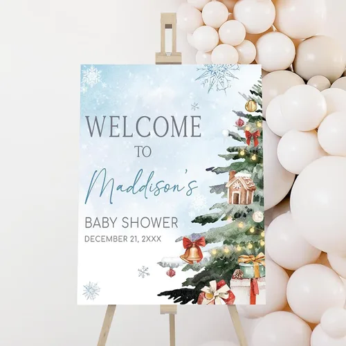Vista 25 de Letrero de bienvenida personalizado para baby shower, Baby It's Cold Shower #8Tr
