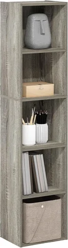 Vista 22 de Furinno PASIR - Estantería de libros de 2 niveles, estantería moderna de 9 x 12 x 21, estanterías abiertas para sala de estar, dormitorio, oficina