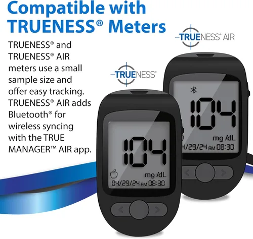Vista 4 de TRUENESS TRUENESS Family of Self Monitoring Blood Glucosa Tiras de prueba de glucosa en sangre, 50