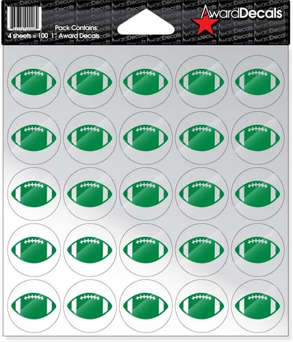 Vista 10 de Award Decals Juego de calcomanías de fútbol (negro sobre transparente) (100 calcomanías de 1 pulgada), calcomanías originales Award Decals Premium