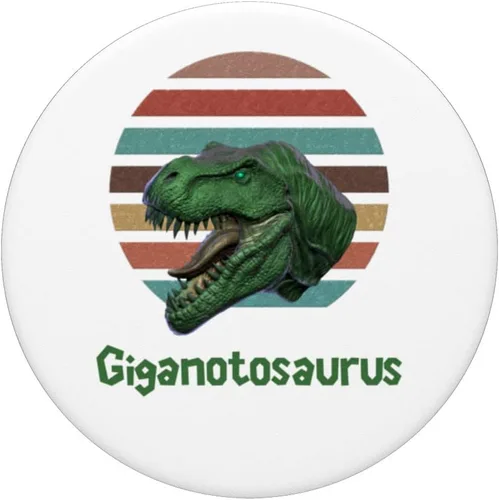 Vista 3 de Giganotosaurus Retro T rex prehistoric dinosaur Father's day PopSockets Swappable PopGrip