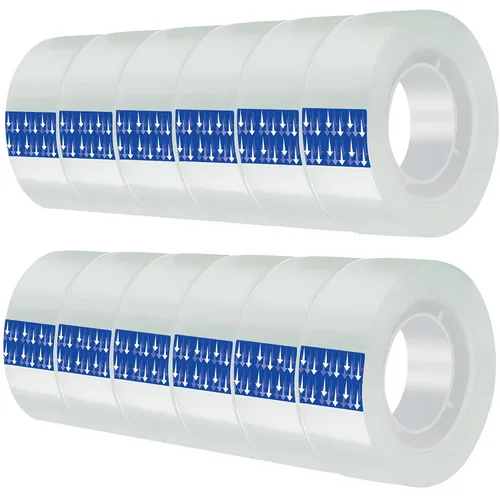 Vista 8 de 6 rollos de repuestos de cinta transparente, cada rollo de 1 pulgada, núcleo de 3/4 x 980 pulgadas, para escuela, oficina, hogar.
