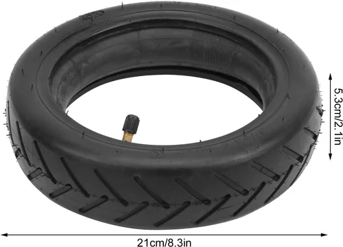 Vista 5 de Neumáticos de scooter eléctrico, juego de combinación de neumáticos de scooter de 8.5 pulgadas + válvula curva, tubo interior, accesorio