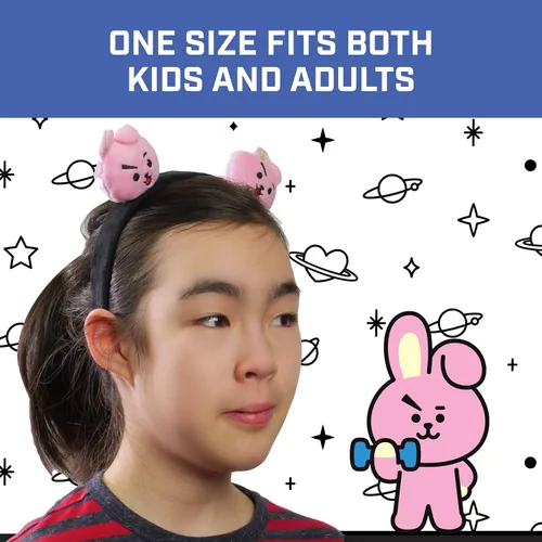 Vista 10 de Concept One BT21 LINE FRIENDS - Diadema bordada de felpa 3D para mujer, Chimmy