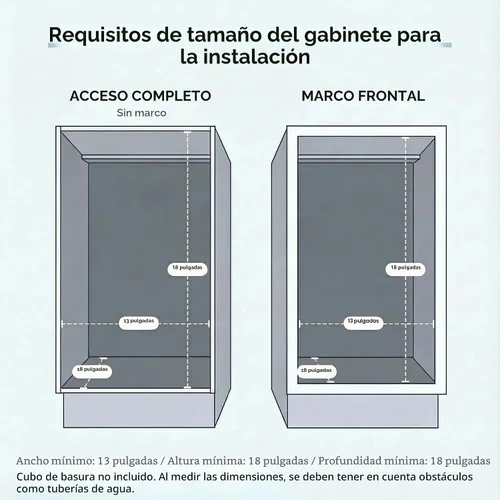 Vista 4 de Cubo de basura extraíble debajo del armario y debajo del fregadero - Organizador de cubo de basura deslizante ajustable para armario de servicio
