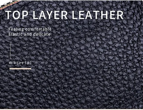 Vista 3 de TAUFE Men's Wallets, Genuine Leather Men Women Card Holder Small Zipper Wallet Solid Coin Purse Accordion Design Business Credit Card Bags