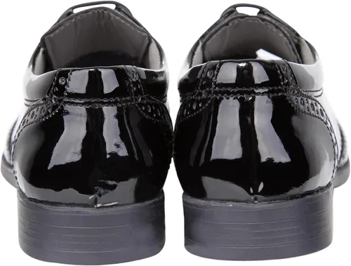 Vista 2 de Zapatos de vestir de cuero sintético para niños, zapatos de vestir formales con cordones para boda