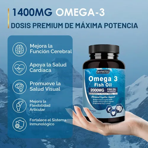 Vista 4 de DRFOSTER Aceite de pescado Omega-3 2000 mg, 120 cápsulas blandas