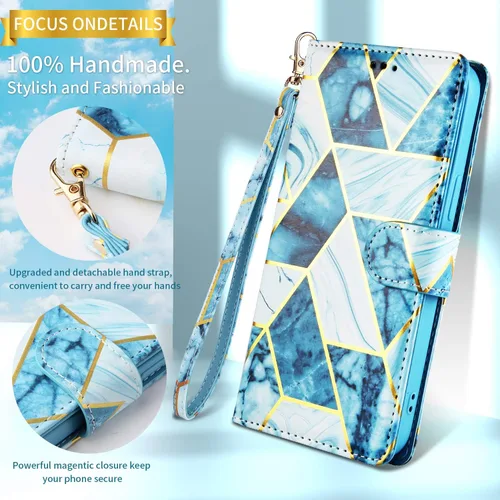 Vista 5 de Asuwish Funda compatible con Samsung Galaxy A33 5G 2022 y protector de pantalla de vidrio templado, tarjetero de cuero con función atril, funda