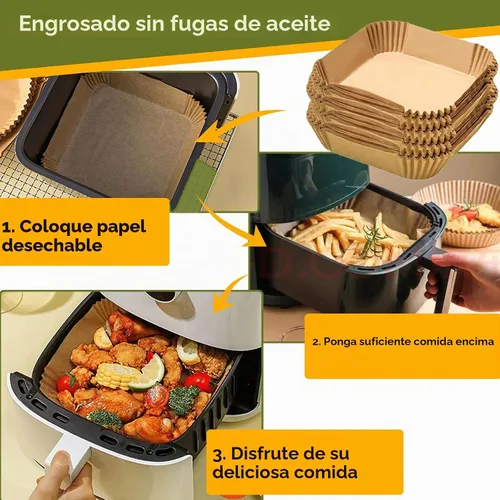 Vista 7 de Forros de freidora de aire de 2 cuartos para Mini Freidora de Aire CHEFMAN de 2 cuartos, Forros de freidora de aire desechables pequeños de 2