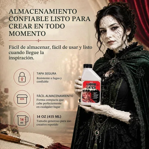 Vista 7 de Látex Monstruo líquido, pinta 16 onzas, crea Monster/Piel Zombie y FX.
