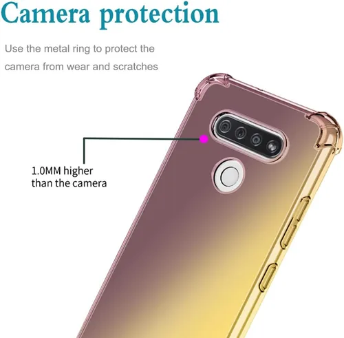 Vista 4 de Funda para LG K51, LG Q51 LM-Q510N LM-K500UM, bonita funda protectora de TPU transparente a prueba de golpes, suave, flexible, TPU para LG K51