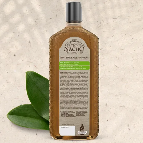 Vista 9 de Tio Nacho Champú reparador profundo de aloe vera: Aloe Vera orgánico y jalea real para reparación y protección del cabello, enriquecido